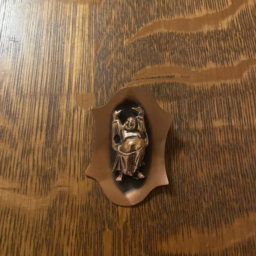 Vintage Copper Buddha Brooch